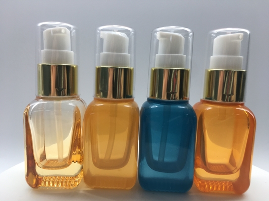 زجاجة مضخة زجاجية SGS ISO MSDS برتقالية زرقاء 20 مل للغسول والمصل