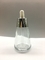 زجاجة قطارة زجاجية ملونة 30 مل طوق من الخيزران مخروط قطارة أبيض