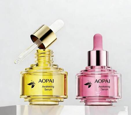 زجاجة قطارة زجاجية فاخرة بلونين سعة 30 مل، تصميم جديد أنيق لزجاجة زيت العناية بالبشرة