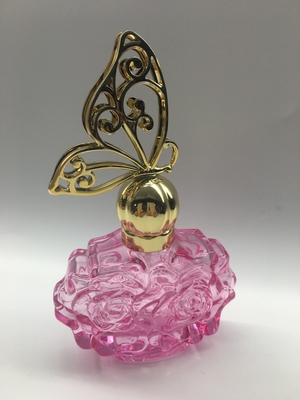بخاخ ختم زجاجة عطر زجاجية زهرة تصميم غطاء بلاستيكي مخصص OEM