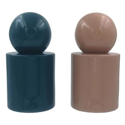 علب الزجاج العطر الفاخرة حسب الطلب 30ml و 50ml الضباب أو مضخة المصل عبوة زجاجية كرة مستديرة غطاء لمنتج المصل