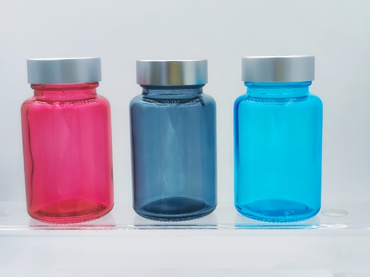 100 مل زجاجة كبسولة زجاجية مكملة للشعر زجاجة كبسولة مستديرة زجاجية لمصل العين ومصل الوجه OEM