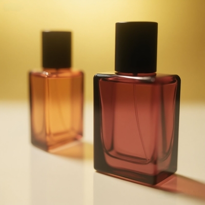 زجاجة عطر زجاجية سعة 25 مل مستطيلة مسطحة OEM ملصق خاص زجاجة تعبئة مستحضرات التجميل المصنعة