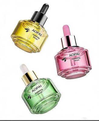 زجاجة قطارة زجاجية فاخرة بلونين سعة 30 مل، تصميم جديد أنيق لزجاجة زيت العناية بالبشرة